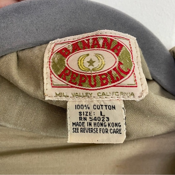 Banana Republic Vest Men’s L Vintage Brown Hong Kong Pockets Zip Fishing Safari - Picture 9 of 15